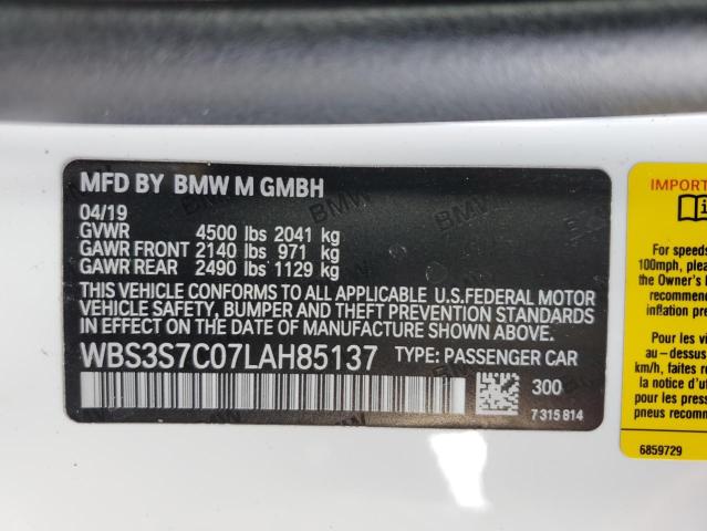 2020 BMW M4 CS WBS3S7C07LAH85137