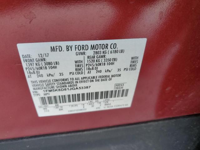 2018 FORD EXPLORER X - 1FM5K8D81JGA53387