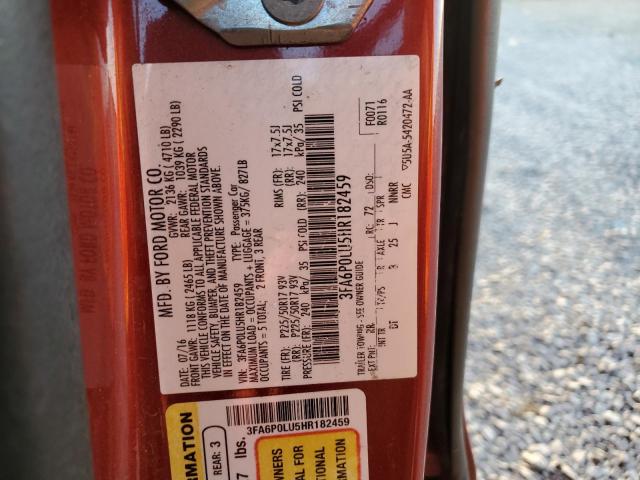2017 FORD FUSION SE - 3FA6P0LU5HR182459