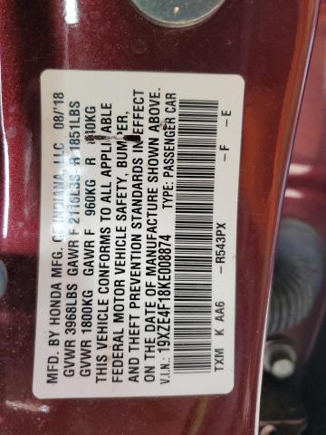 2019 HONDA INSIGHT LX 19XZE4F18KE008874