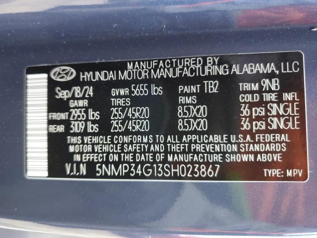 2025 HYUNDAI SANTA FE L - 5NMP34G13SH023867