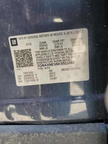 2019 CHEVROLET EQUINOX PR - 3GNAXNEV6KS511085