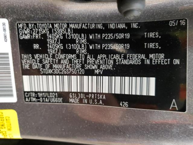 2016 TOYOTA SIENNA SE 5TDXK3DC2GS750120