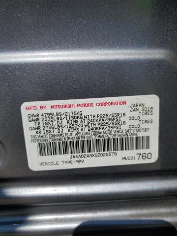 2016 MITSUBISHI OUTLANDER - JA4AD2A3XGZ025579