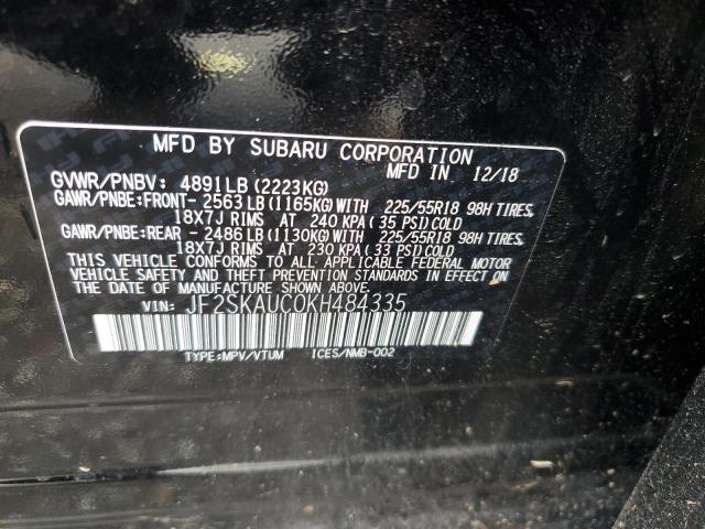 2019 SUBARU FORESTER L - JF2SKAUC0KH484335
