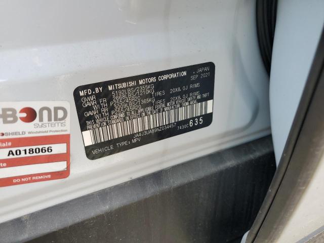2022 MITSUBISHI OUTLANDER - JA4J3UA89NZ034457