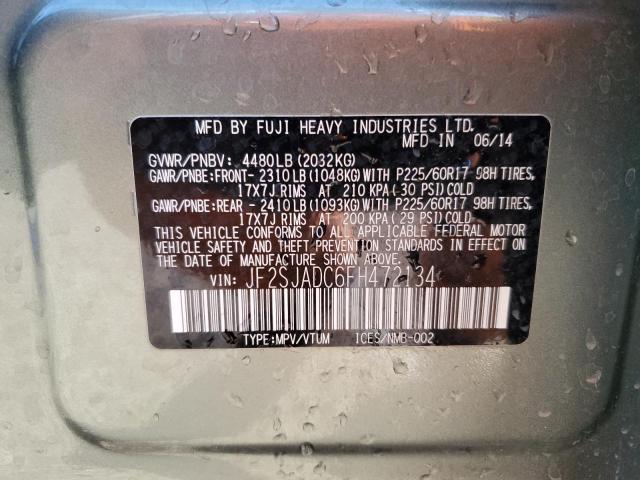 2015 SUBARU FORESTER 2 - JF2SJADC6FH472134
