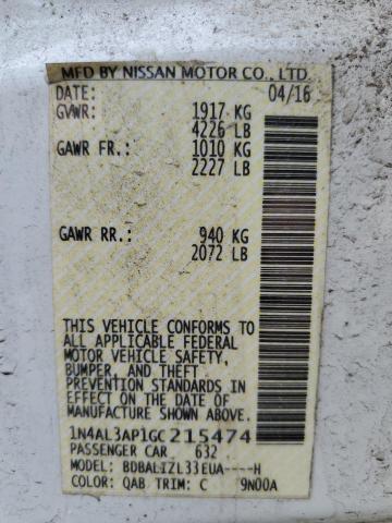 2016 NISSAN ALTIMA 2.5 1N4AL3AP1GC215474