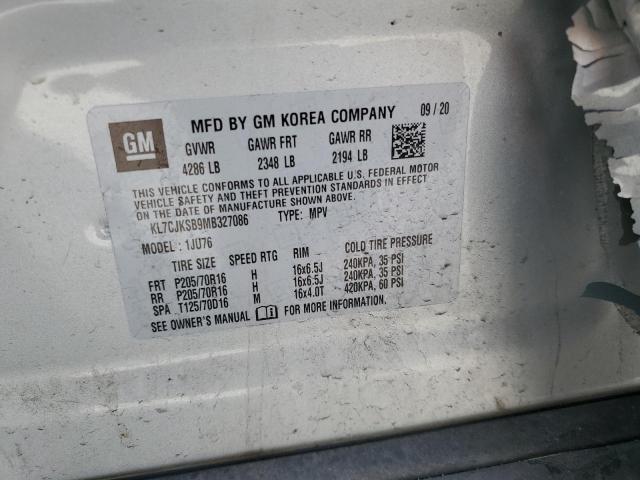 2021 CHEVROLET TRAX LS KL7CJKSB9MB327086