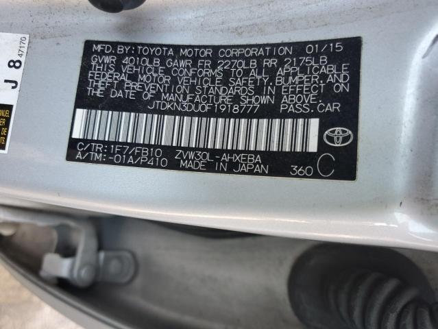2015 TOYOTA PRIUS - JTDKN3DU0F1918777