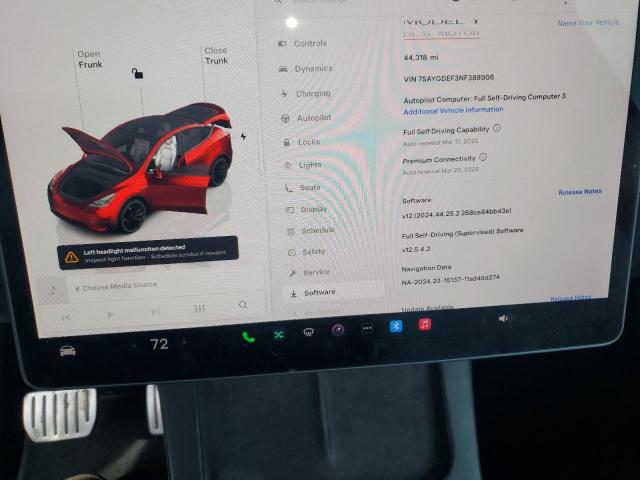 2022 TESLA MODEL Y - 7SAYGDEF3NF388906