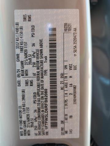 2024 FORD F150 XLT 1FTFW3LD6RFB82080