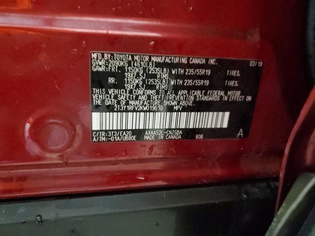 2019 TOYOTA RAV4 LIMIT - 2T3Y1RFV2KW019610