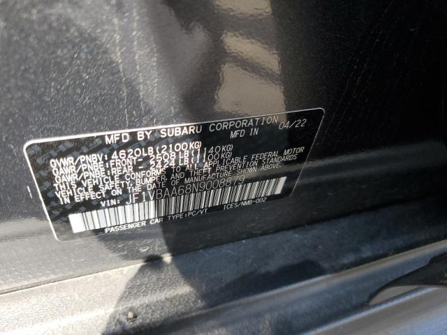 2022 SUBARU WRX JF1VBAA68N9008879