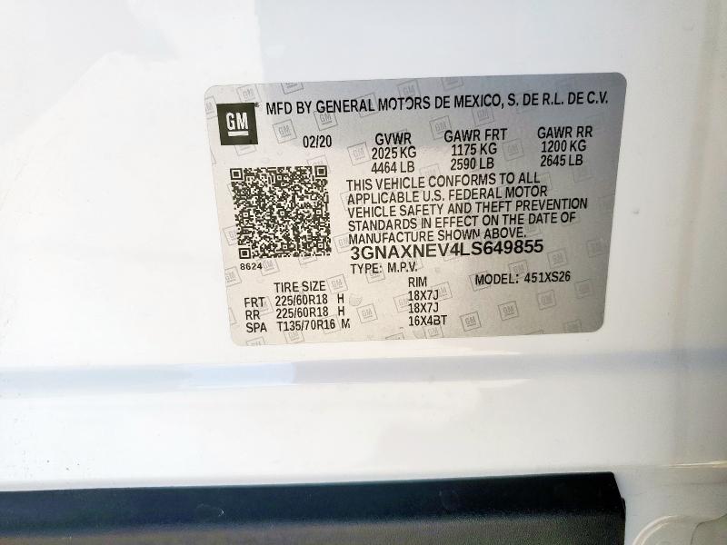 2020 CHEVROLET EQUINOX PR - 3GNAXNEV4LS649855