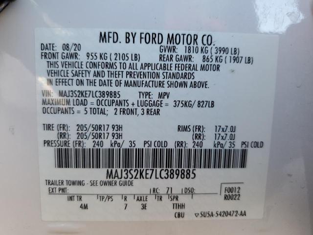 2020 FORD ECOSPORT T MAJ3S2KE7LC389885