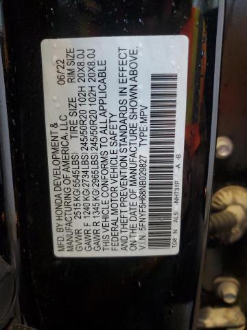 2022 HONDA PILOT TOUR - 5FNYF5H68NB029827