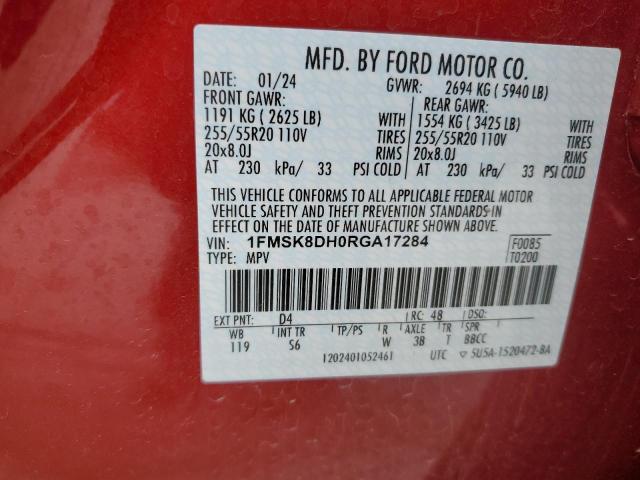 2024 FORD EXPLORER X - 1FMSK8DH0RGA17284