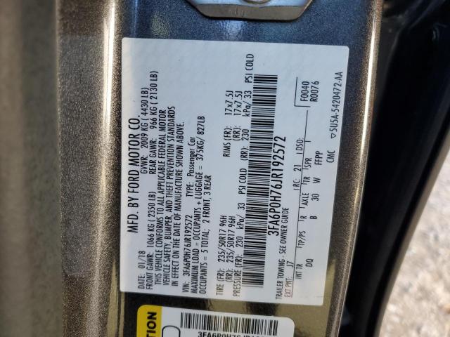 2018 FORD FUSION SE - 3FA6P0H76JR192572