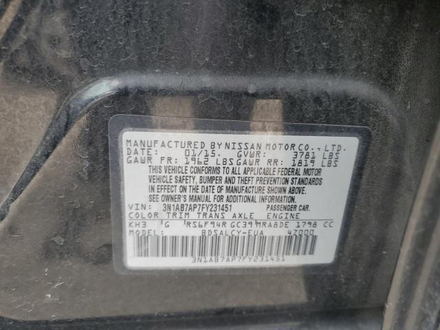 2015 NISSAN SENTRA S - 3N1AB7AP7FY231451