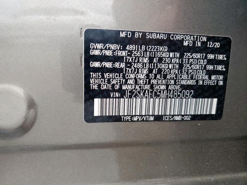 2021 SUBARU FORESTER P - JF2SKAFC5MH485092