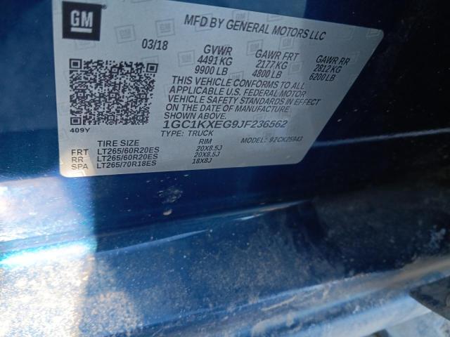 2018 CHEVROLET SILVERADO - 1GC1KXEG9JF236562