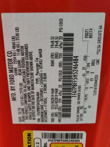 2017 FORD MUSTANG GT - 1FATP8FF5H5246484