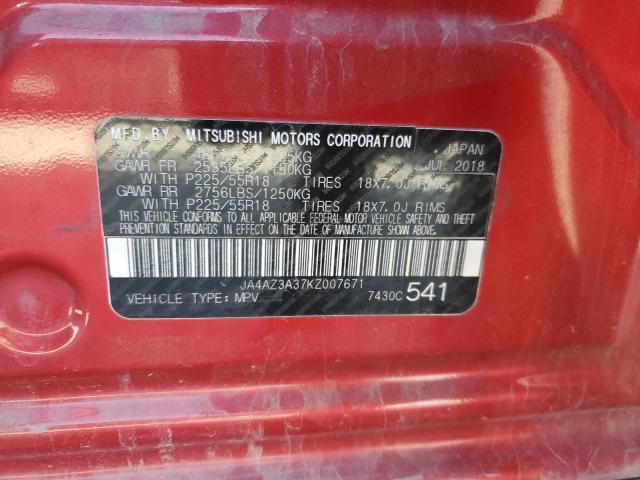 2019 MITSUBISHI OUTLANDER - JA4AZ3A37KZ007671