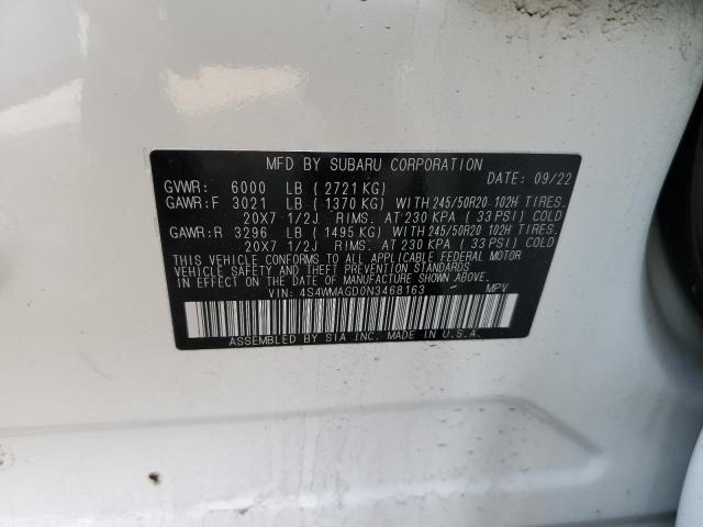 2022 SUBARU ASCENT ONY 4S4WMAGD0N3468163