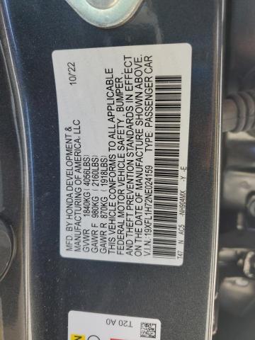 2022 HONDA CIVIC 19XFL1H72NE024159