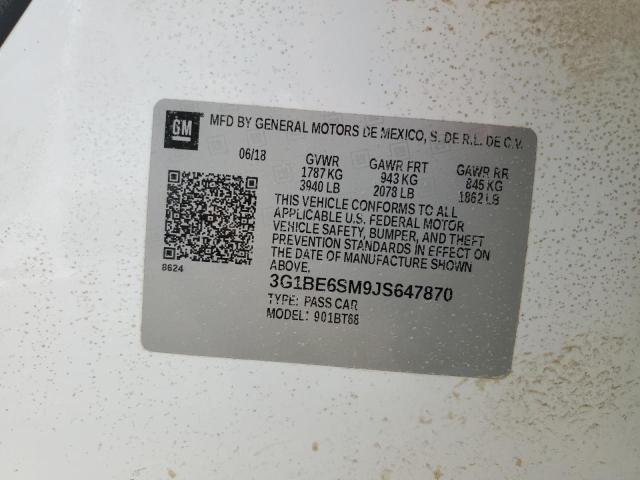 2018 CHEVROLET CRUZE LT - 3G1BE6SM9JS647870