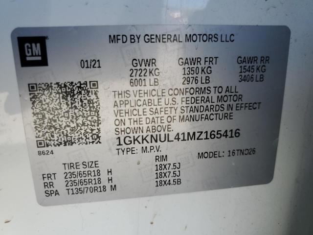 2021 GMC ACADIA SLT - 1GKKNUL41MZ165416