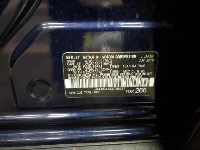 2016 MITSUBISHI OUTLANDER - JA4AD3A34GZ056347