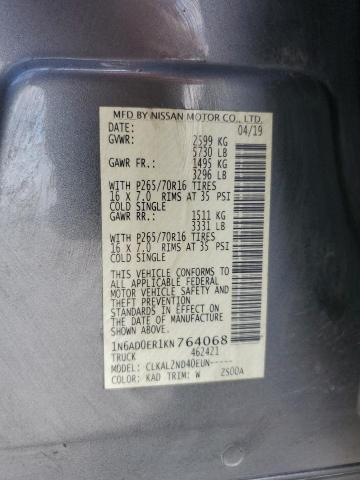 2019 NISSAN FRONTIER S - 1N6AD0ER1KN764068