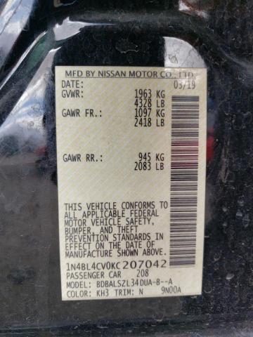 2019 NISSAN ALTIMA SR 1N4BL4CV0KC207042