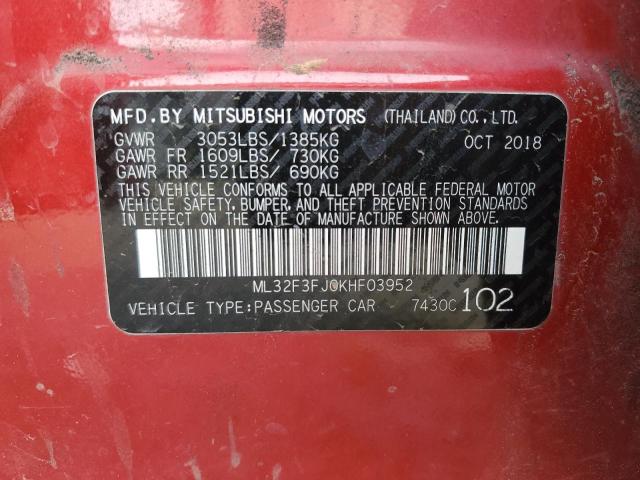 2019 MITSUBISHI MIRAGE G4 - ML32F3FJ0KHF03952