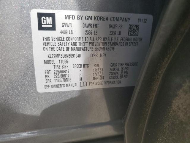 2022 CHEVROLET TRAILBLAZE KL79MRSL6NB091940
