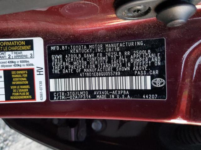 2016 TOYOTA AVALON HYB 4T1BD1EB8GU055789