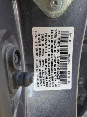 2016 HONDA CIVIC EX - 19XFC1F36GE202478