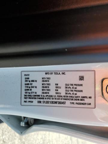 2022 TESLA MODEL 3 - 5YJ3E1EB3NF360497