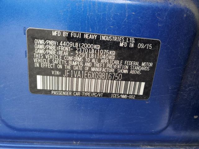 2016 SUBARU WRX PREMIU - JF1VA1E6XG9816750