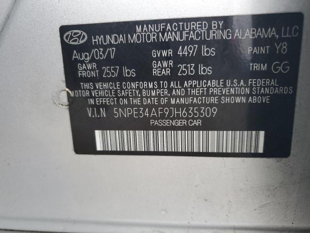 2018 HYUNDAI SONATA SPO - 5NPE34AF9JH635309