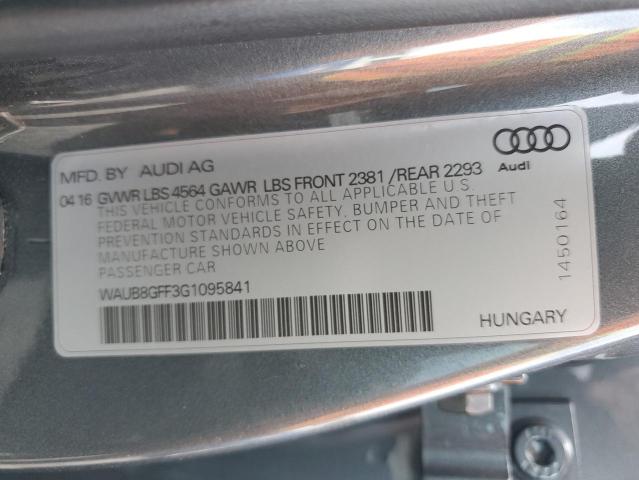 2016 AUDI A3 PREMIUM - WAUB8GFF3G1095841