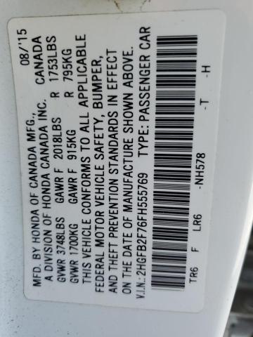 2015 HONDA CIVIC SE - 2HGFB2F76FH555769