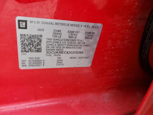 2018 CHEVROLET SILVERADO - 3GCUKREC8JG376364