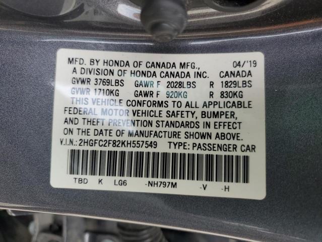 2019 HONDA CIVIC SPOR - 2HGFC2F82KH557549