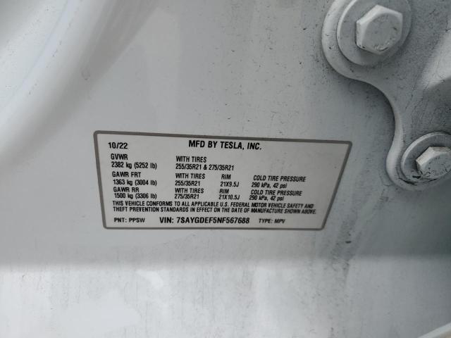 2022 TESLA MODEL Y - 7SAYGDEF5NF567688