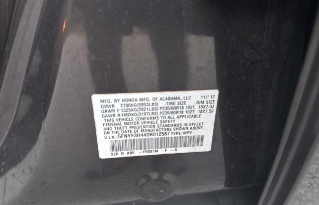2013 HONDA PILOT EX - 5FNYF3H44DB012587