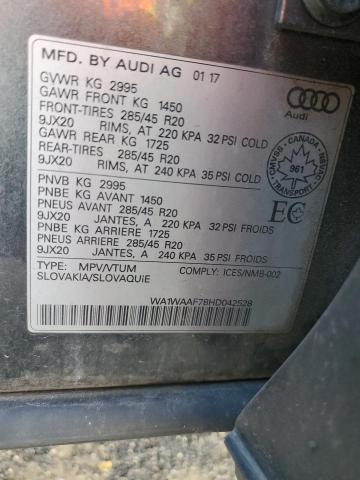 2017 AUDI Q7 TECHNIK WA1WAAF78HD042528