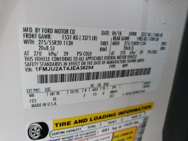 2018 FORD EXPEDITION - 1FMJU2AT4JEA38294